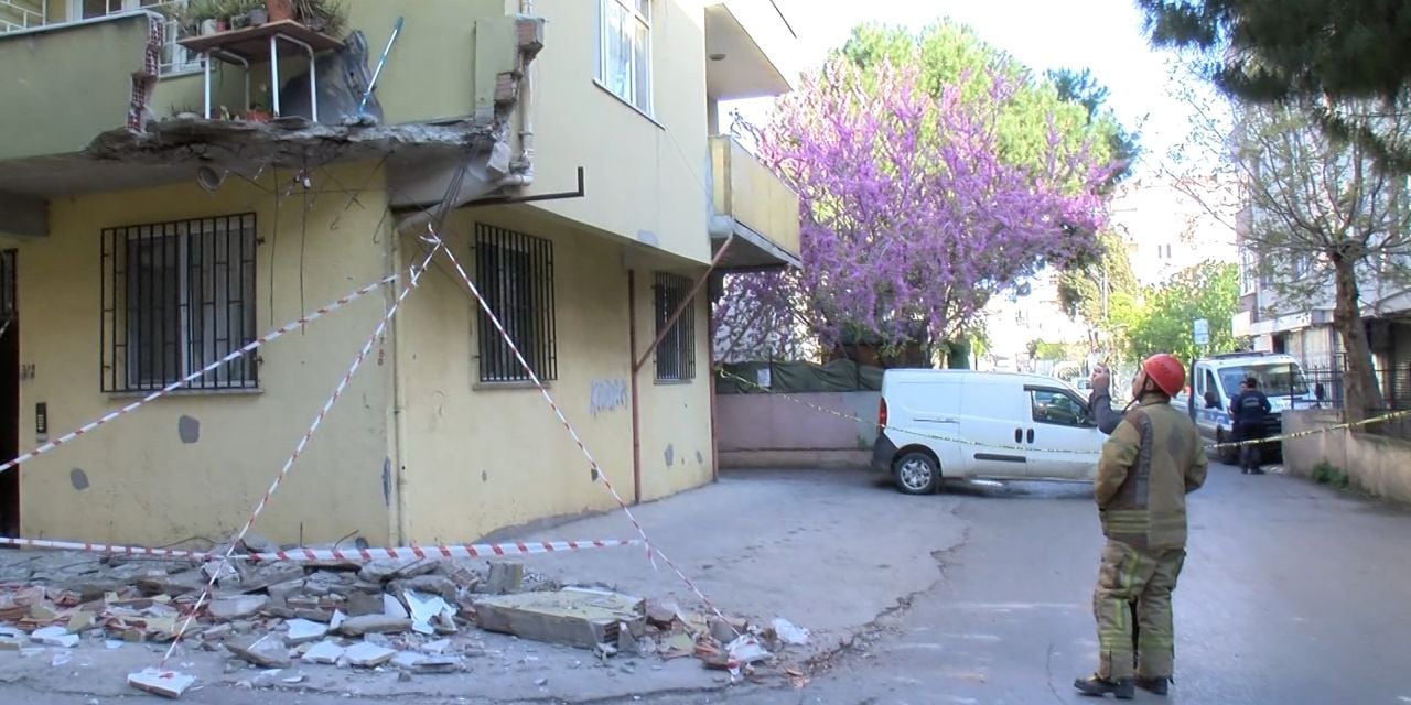 Deprem oldu zannettiler: 40 senelik bina resmen dökülüyor
